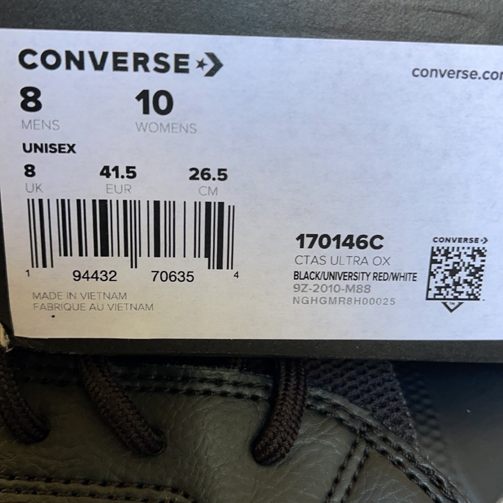 Converse Chuck Taylor All Star Ultra OX Black/University Red/White MEN`S - Picture 16 of 16